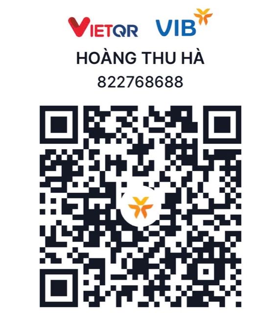 Mã VietQR ngân hàng VIB, chủ tài khoản Hoàng Thu Hà, số tài khoản 822768688